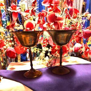 Vintage  Brass Chalice ,Etched Religious Ceremonial Wine Cup, SHIPS FREE